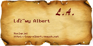 Lőwy Albert névjegykártya